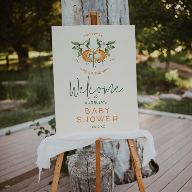 Two Little Cuties Citrus Twin Welcome Baby Shower Foam Board (Creator Uploaded)