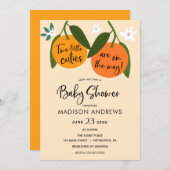 Two Little Cuties Twin Baby Shower Invitation (Front/Back)