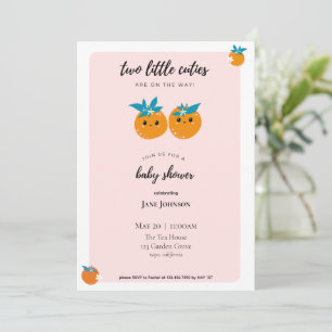 Two Little Cuties Twins Baby Shower Invitation