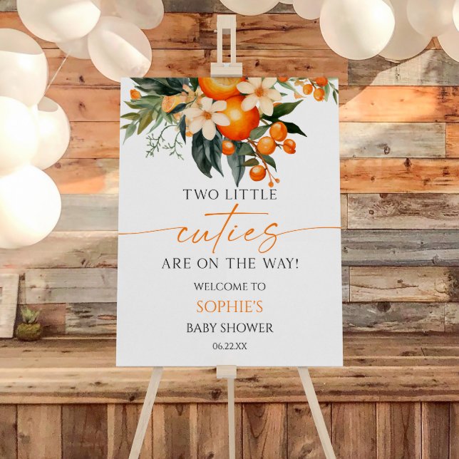 Two Little Cuties Twins Baby Shower Welcome Sign (Creator Uploaded)