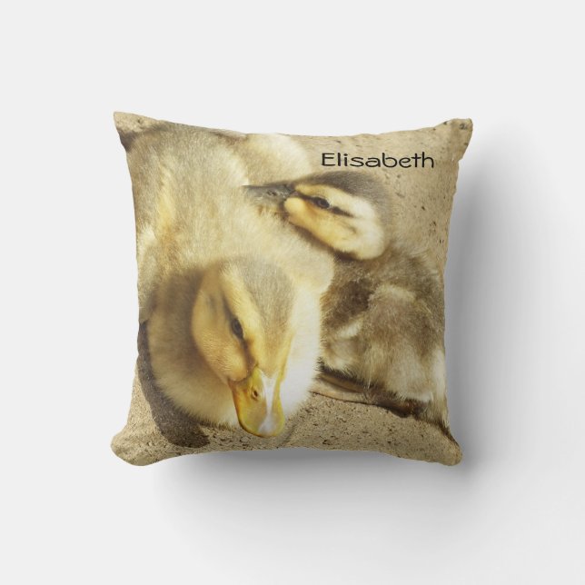two little ducks kids throw pillow (Front)