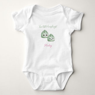 Two Little Dumplings, Personalized Twin Babies Baby Bodysuit