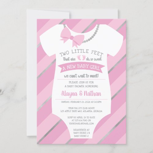 Two Little Feet Baby Shower Invitation