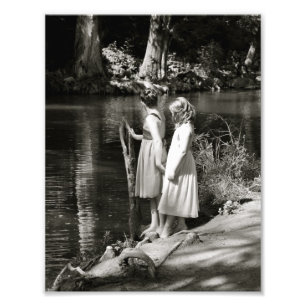 Two Little Girl's Friendship Sister's Photo Print