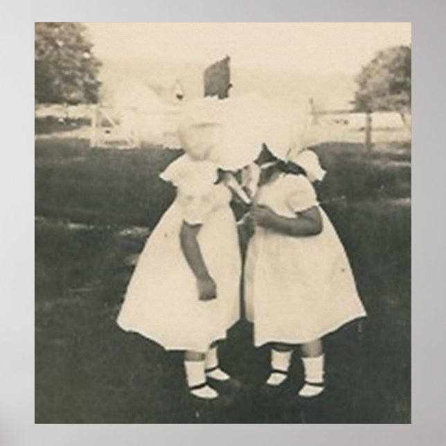 Two little girls kissing poster (Front)