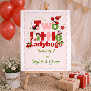 Two Little Ladybugs Welcome Sign – Twins 2nd 