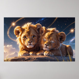 two little lions poster