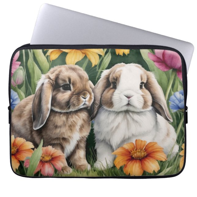 Two Little Lop Bunny rabbits Laptop Sleeve (Front)