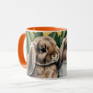 Two Little Lop Bunny rabbits Mug