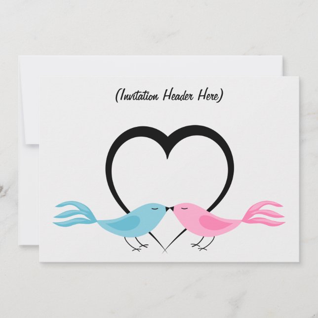 Two Little Lovebirds Multi Purpose Invitation (Front)