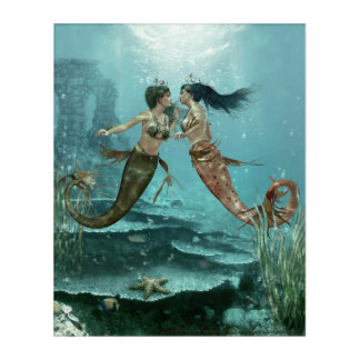 Two Little Mermaids Acrylic Print