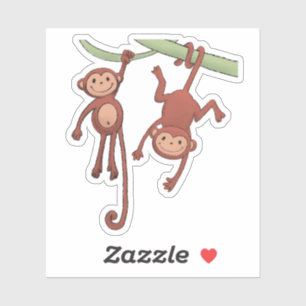 Two little monkeys sticker