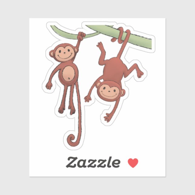 Two little monkeys sticker (Sheet)