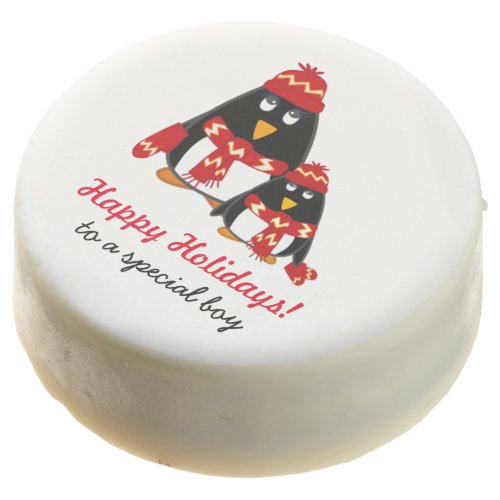 Two Little Penguins Custom Christmas Gift Chocolate Dipped Oreo