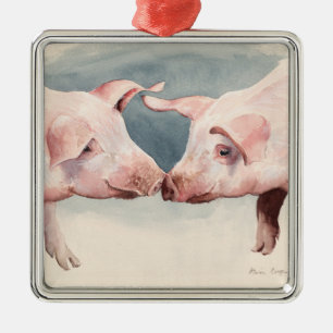 Two Little Piggies 2012 Metal Ornament