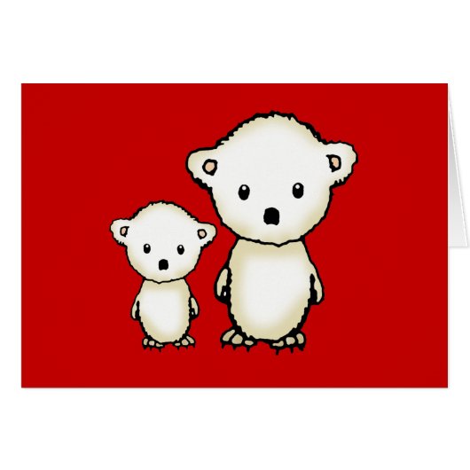 Two Little Polar Bears Card (Front Horizontal)