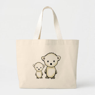 Two Little Polar Bears Large Tote Bag