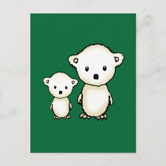 Two Little Polar Bears Postcard (Front)