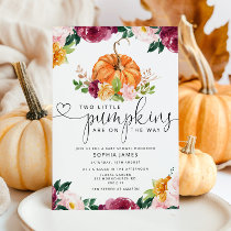 Two little pumpkins are on the way baby shower invitation