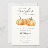 Two Little Pumpkins Twin Baby Shower Invitation (Front)