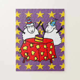Two Little Sheep at a Party Jigsaw Puzzle