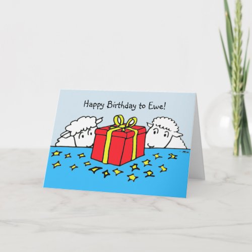 Two Little Sheep Birthday Gift Card