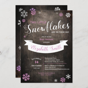 Two Little snowflakes babyshower invitation