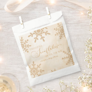 Two Little Snowflakes Winter Twins Baby Shower Favor Bag