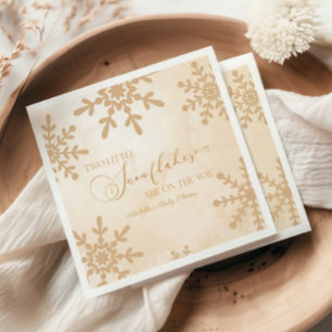 Two Little Snowflakes Winter Twins Baby Shower Napkins