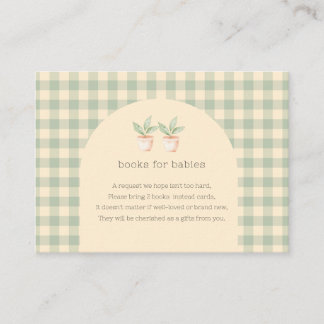 Two Little Sprouts areon the Way Baby Shower Enclosure Card