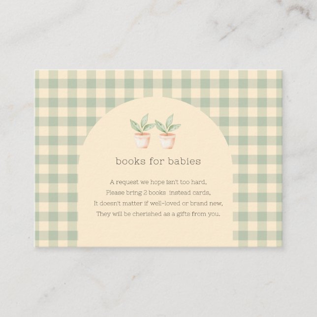 Two Little Sprouts areon the Way Baby Shower  Enclosure Card (Front)