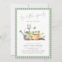 Two Little Sprouts Twins Sage Gingham Baby Shower