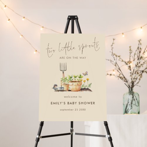 Two Little Sprouts Twins Welcome to Baby Shower Foam Board