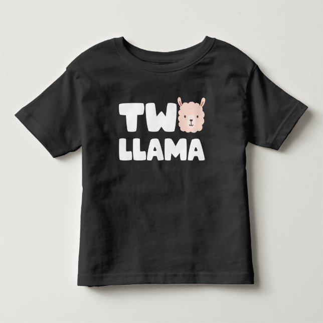 Two Llama 2nd Birthday Llama Themed 2 Year Old  Toddler T-shirt (Front)