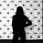 Two Logo Step And Repeat Photo Booth Backdrop at Zazzle