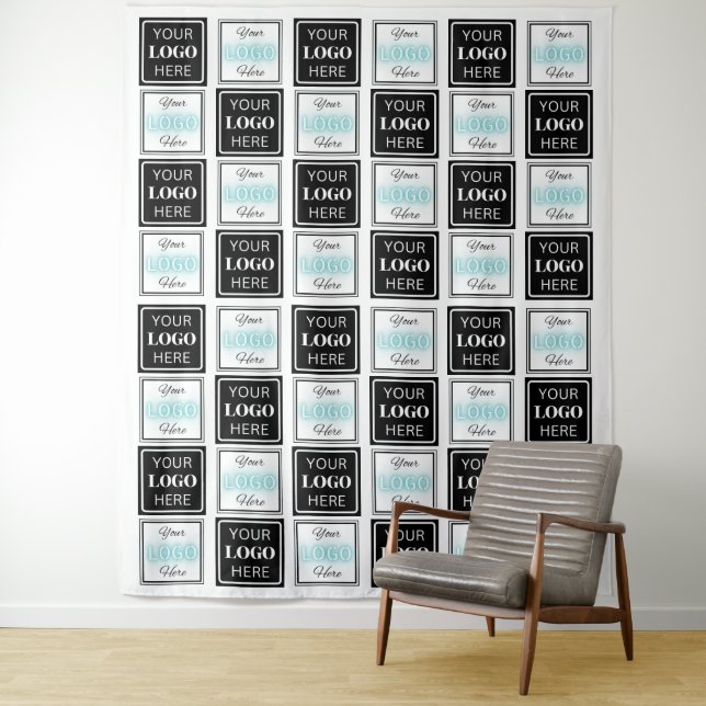 Two Logos Event White Square Simple  Tapestry (In Situ)
