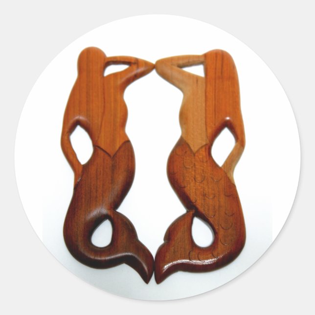 two lookout mermaids classic round sticker (Front)