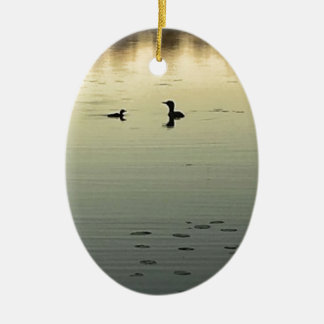 Two loons ceramic ornament