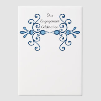 Two Love birds Engagement Party Vellum Invitations