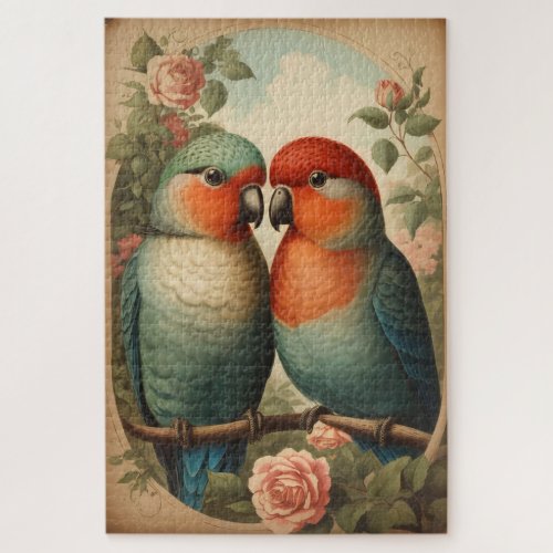 Two Love Birds Vintage Jigsaw Puzzle