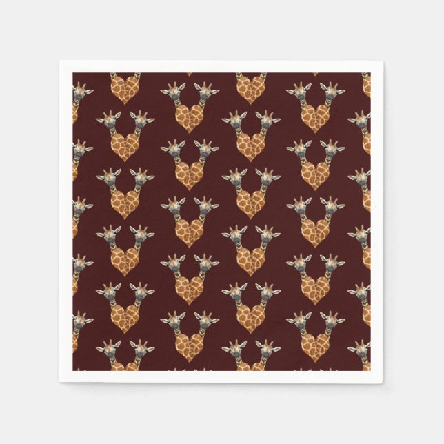 Two Lovely Giraffes Napkins (Front)