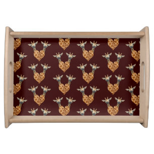 Two Lovely Giraffes Serving Tray
