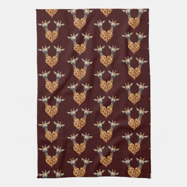 Two Lovely Giraffes Towel (Vertical)