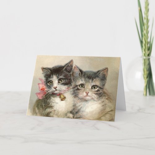 Two lovely Victorian kittens Card