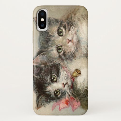 Two lovely Victorian kittens iPhone X Case