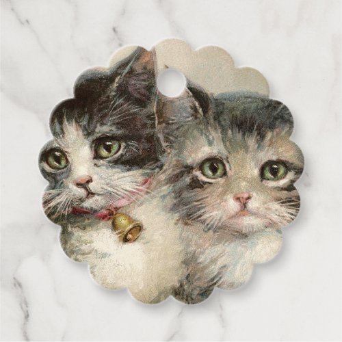 Two lovely Victorian kittens Favor Tags