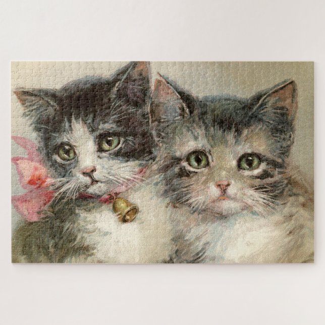 Two lovely Victorian kittens. Jigsaw Puzzle (Horizontal)