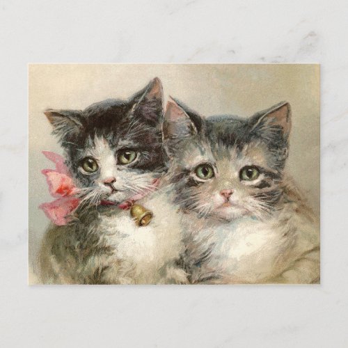 Two lovely Victorian kittens Postcard