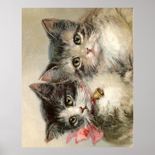Two lovely Victorian kittens Poster
