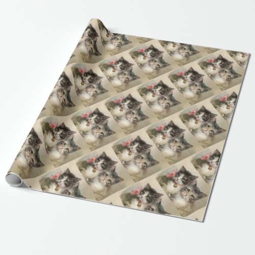 Two lovely Victorian kittens Wrapping Paper